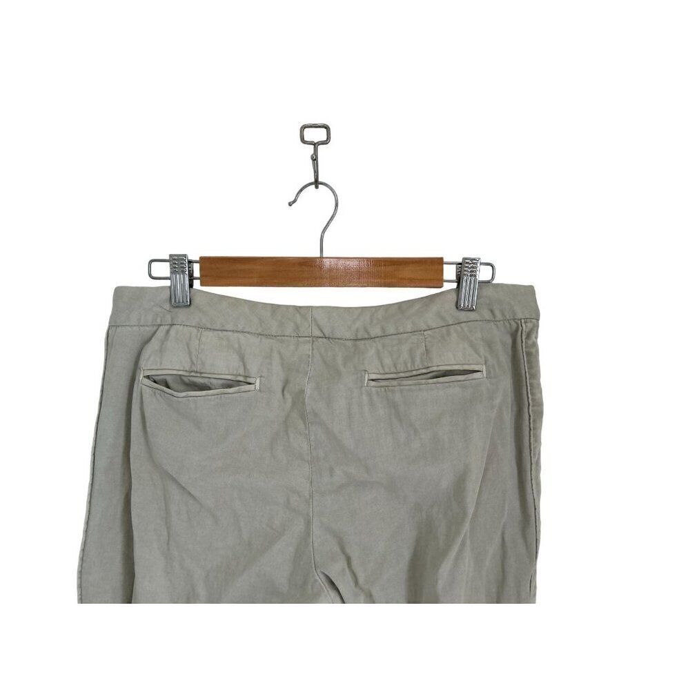 James Perse Bell Bottom Pants High Rose Velvet Stripe Cotton Off-White/Gray Size - Picture 11 of 15